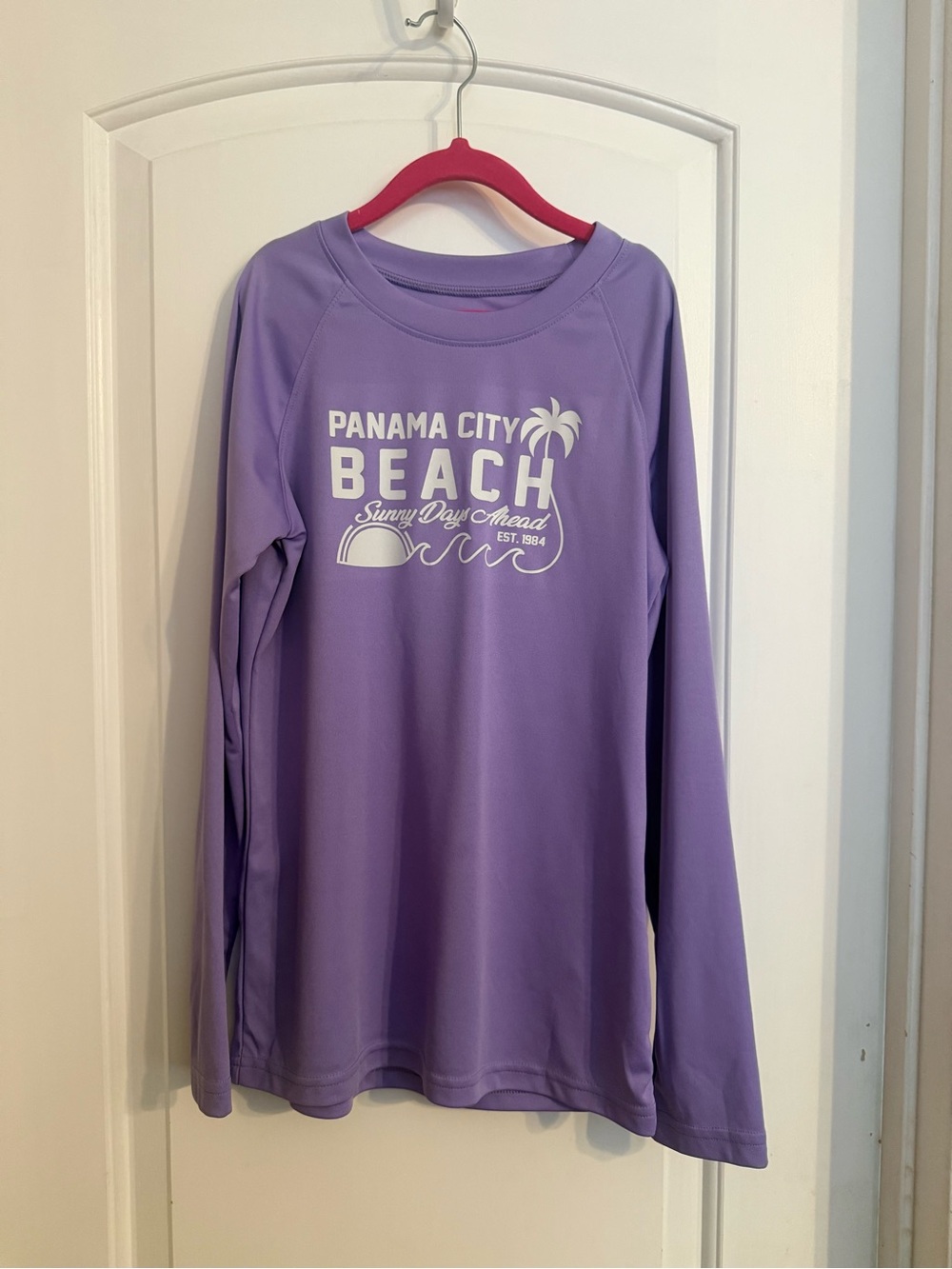 Kids Long-Sleeve Purple Beach Rashguard - Panama City Beach